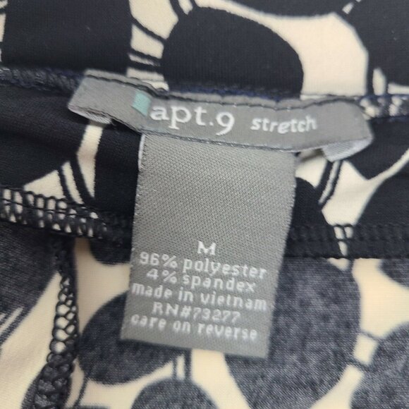 Apt 9 Skirt Womens Size M Medium Stretch Black White Pleated Business Casual - Picture 3 of 5